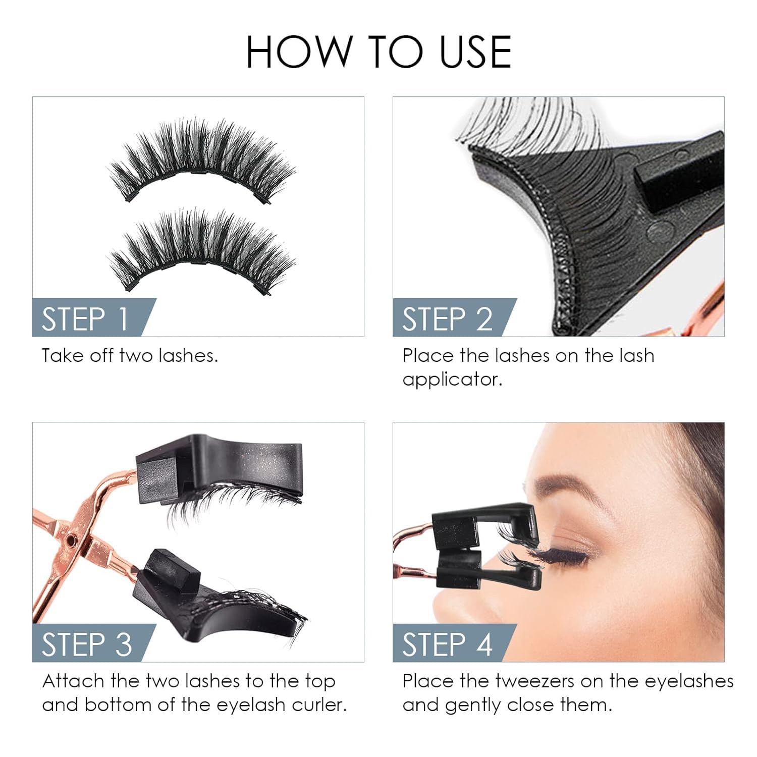 Richie House cils magnetiques sans crayon pour les yeux, pratique et propre.