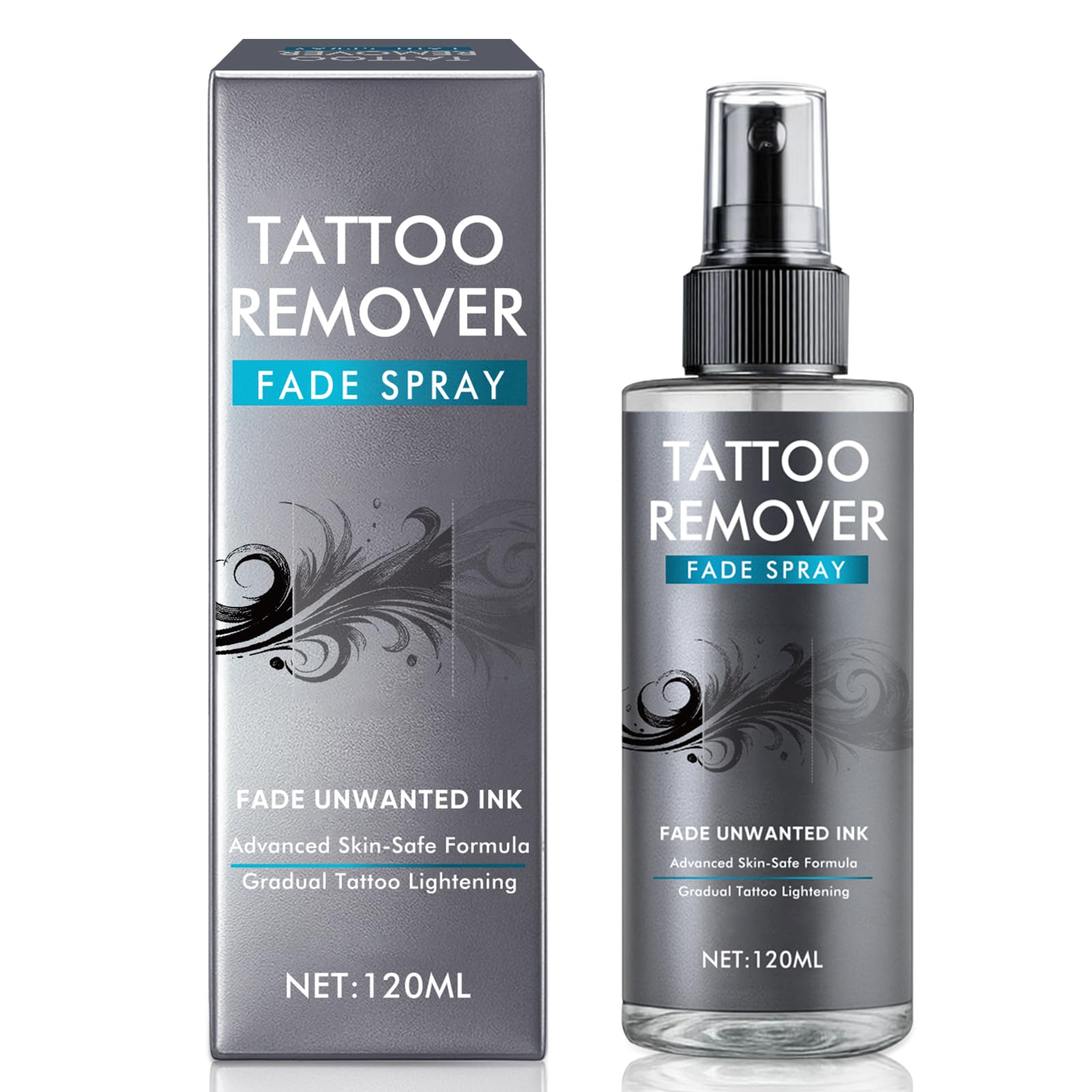 Richie House Tattoo Remover Spray bottle close-up for at-home fading.