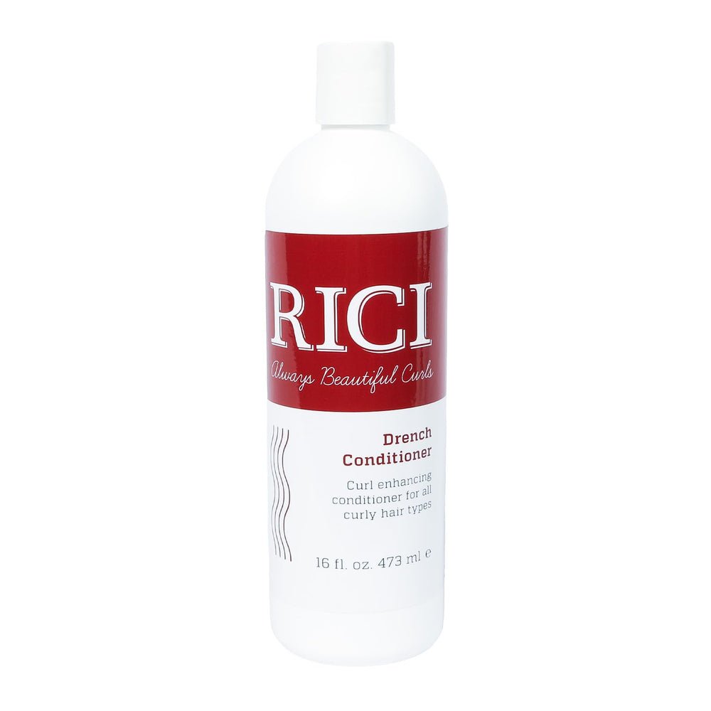 RICI Drench Conditioner bottle for curly hair with frizz control.