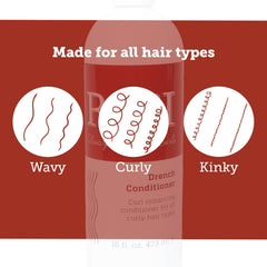 RICI Drench Conditioner texture on hair strands for softness.