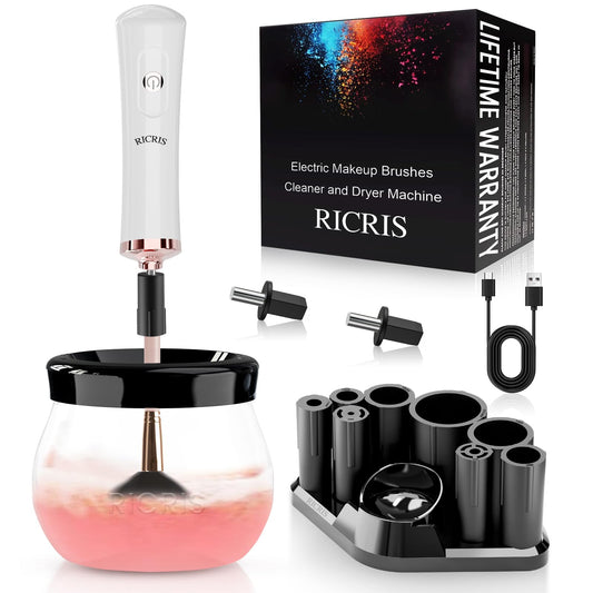 RICRIS Premium makeup brush cleaner spinner for fast cleaning of brushes.