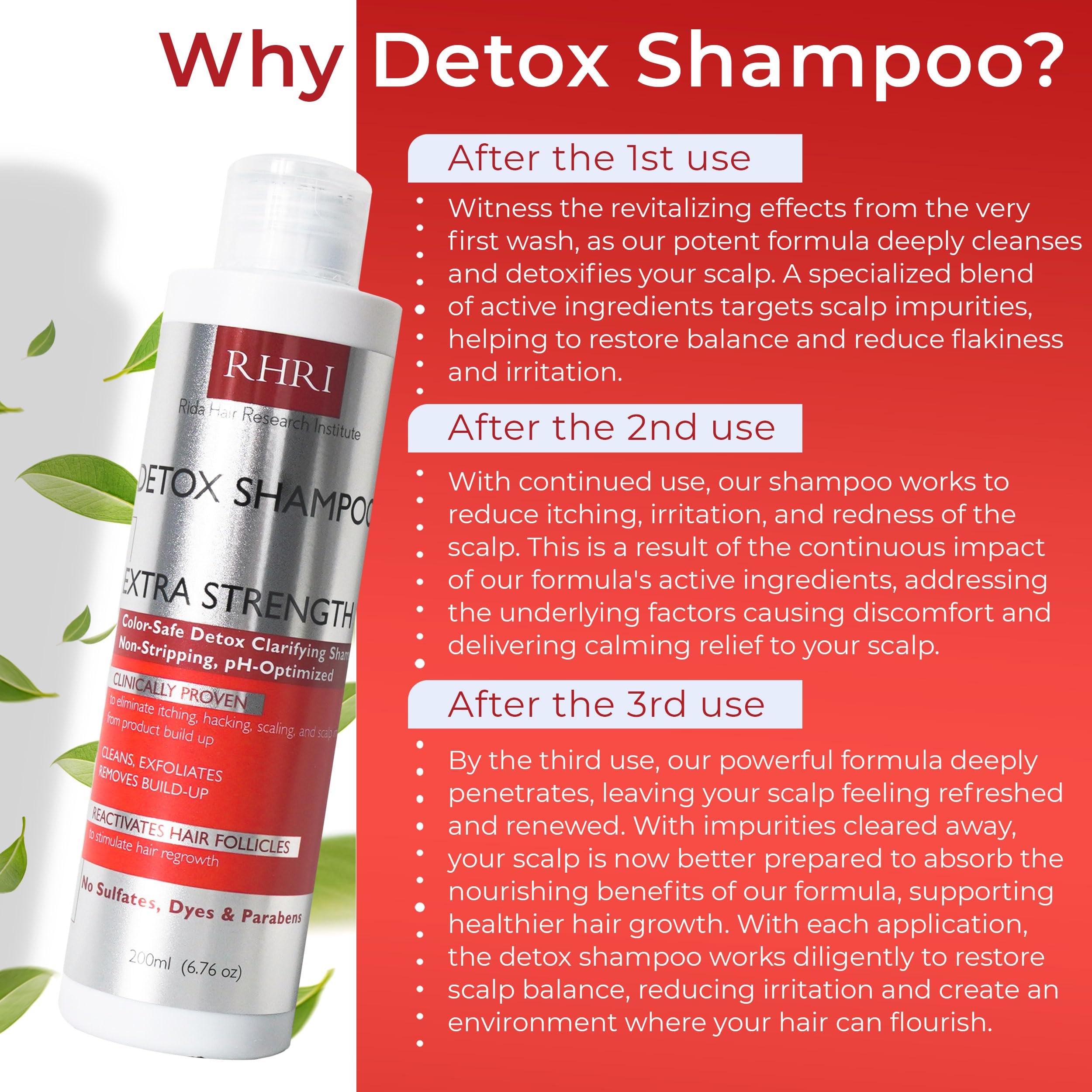 Rida Detox Shampoo texture close-up shows rich consistency