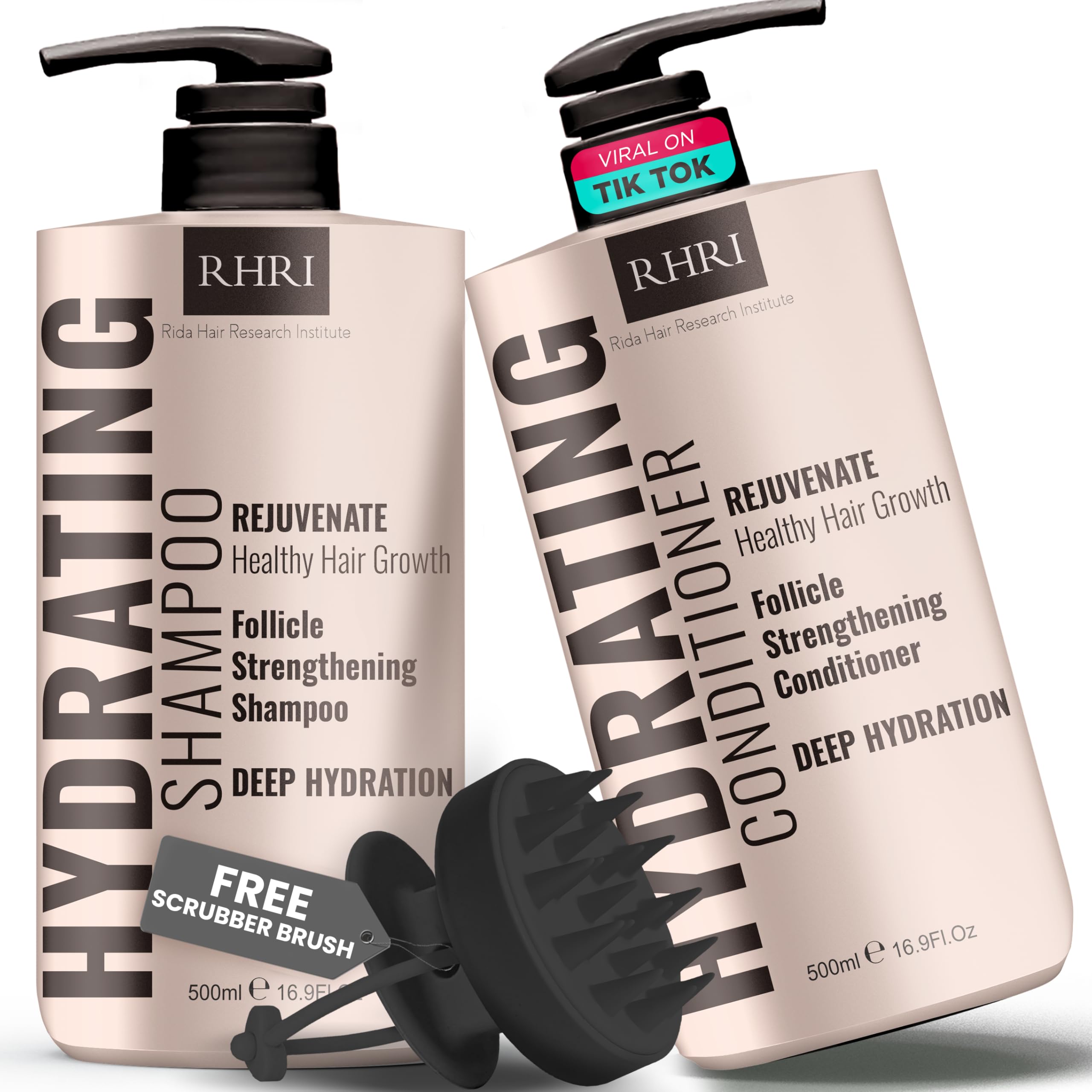 Rida Hair Hydrating Shampoo bottle delivers moisture for dry strands