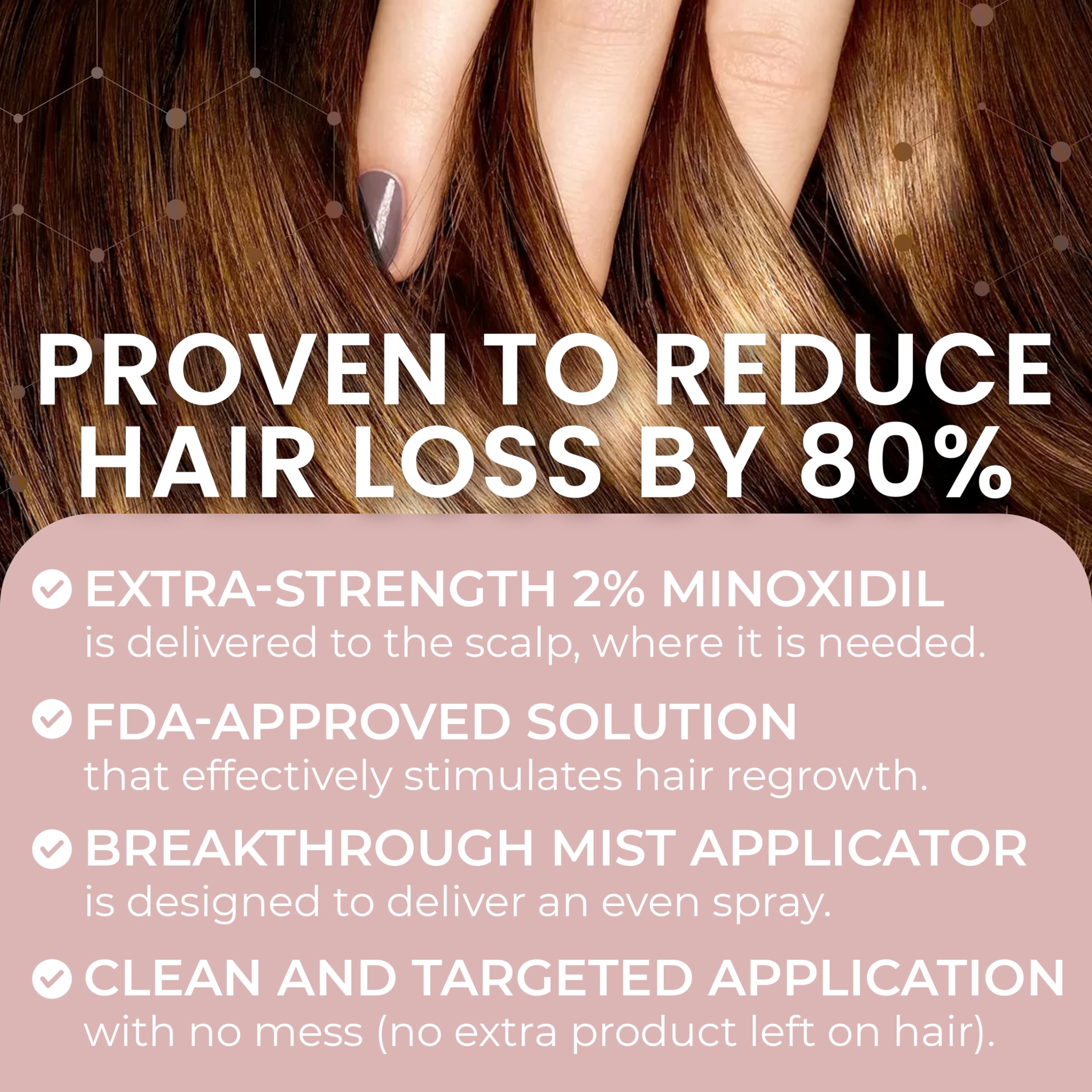 Rida Hair Minoxidil spray application on scalp demonstrating targeted treatment.