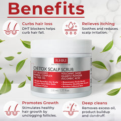 Rida Scalp Scrub mineral complex close-up showing gentle formula
