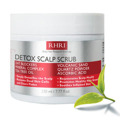 Rida Scalp Scrub bottle with tea tree oil for detoxifying and soothing the scalp
