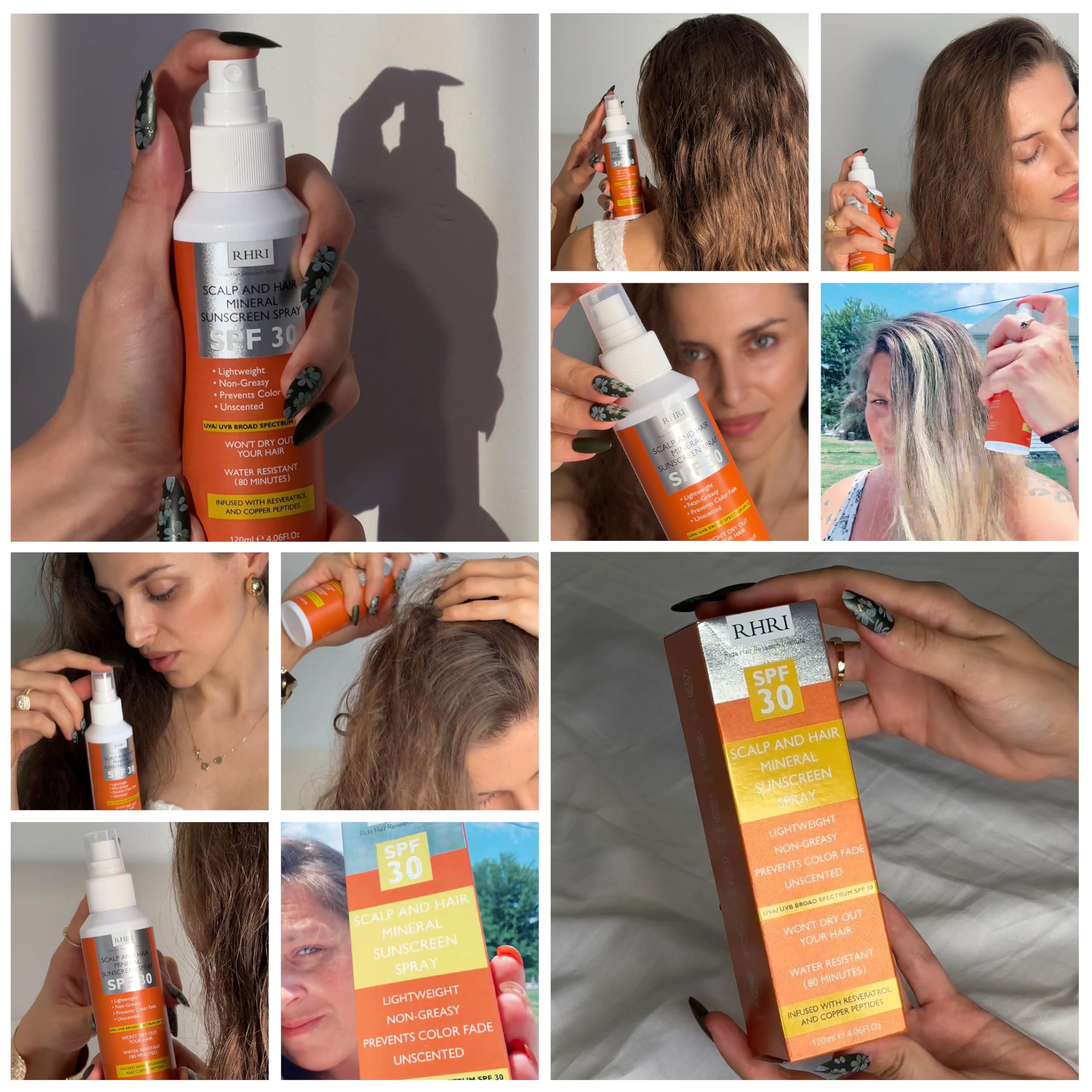 Rida Hair SPF30 spray helps protect color-treated hair from sun