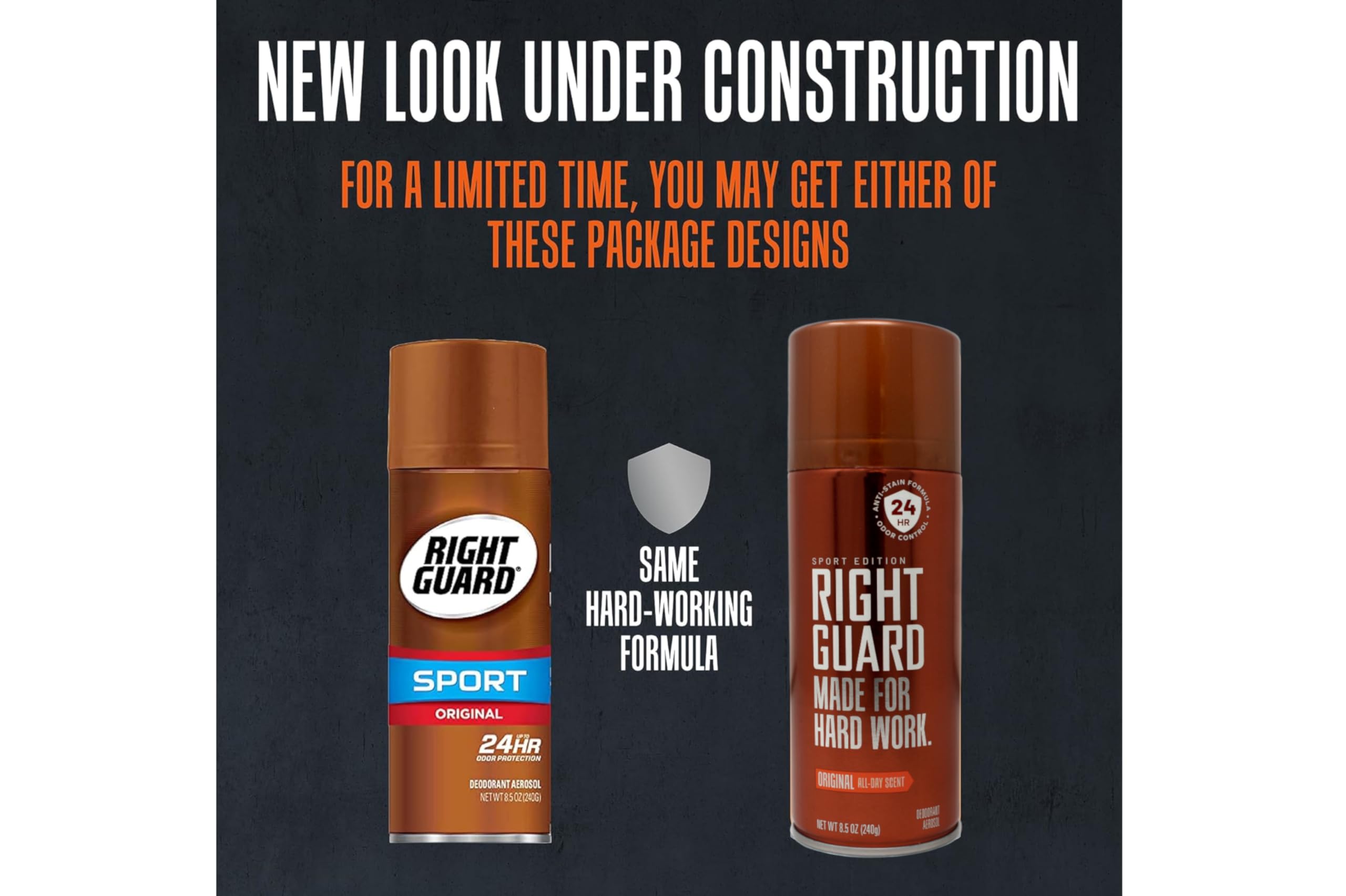 Right Guard Sport Original packaging closeup reveals easy-to-grip design.