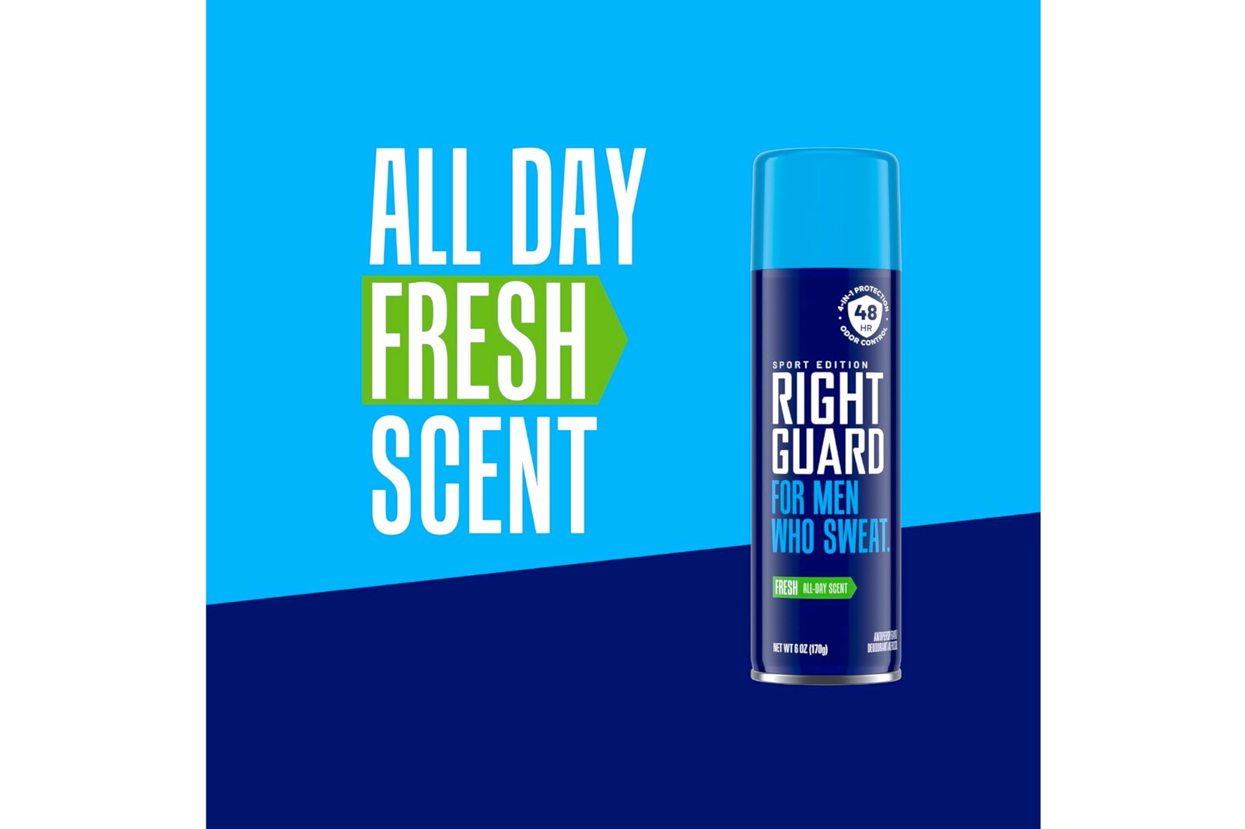 Right Guard Sport Fresh clothes protection highlight with anti-stain performance.