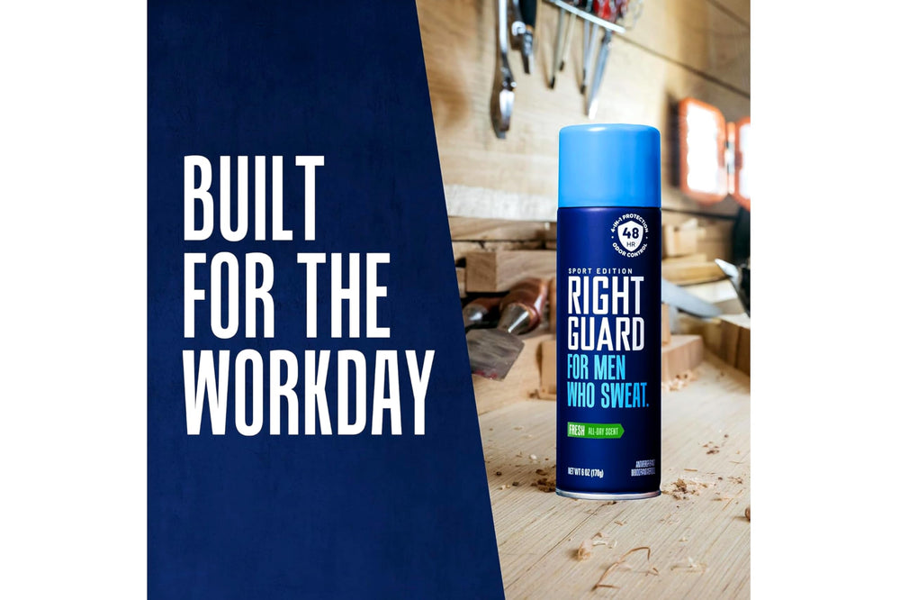 Right Guard Sport Fresh spray in-use moment during activity.