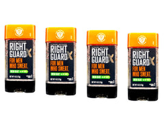 Close-up of Right Guard Xtreme Defense Gel Fresh Blast bottle for fast application.