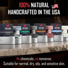 Right Wing Naturals Frontiersman soap bars collection, variety for gifting.