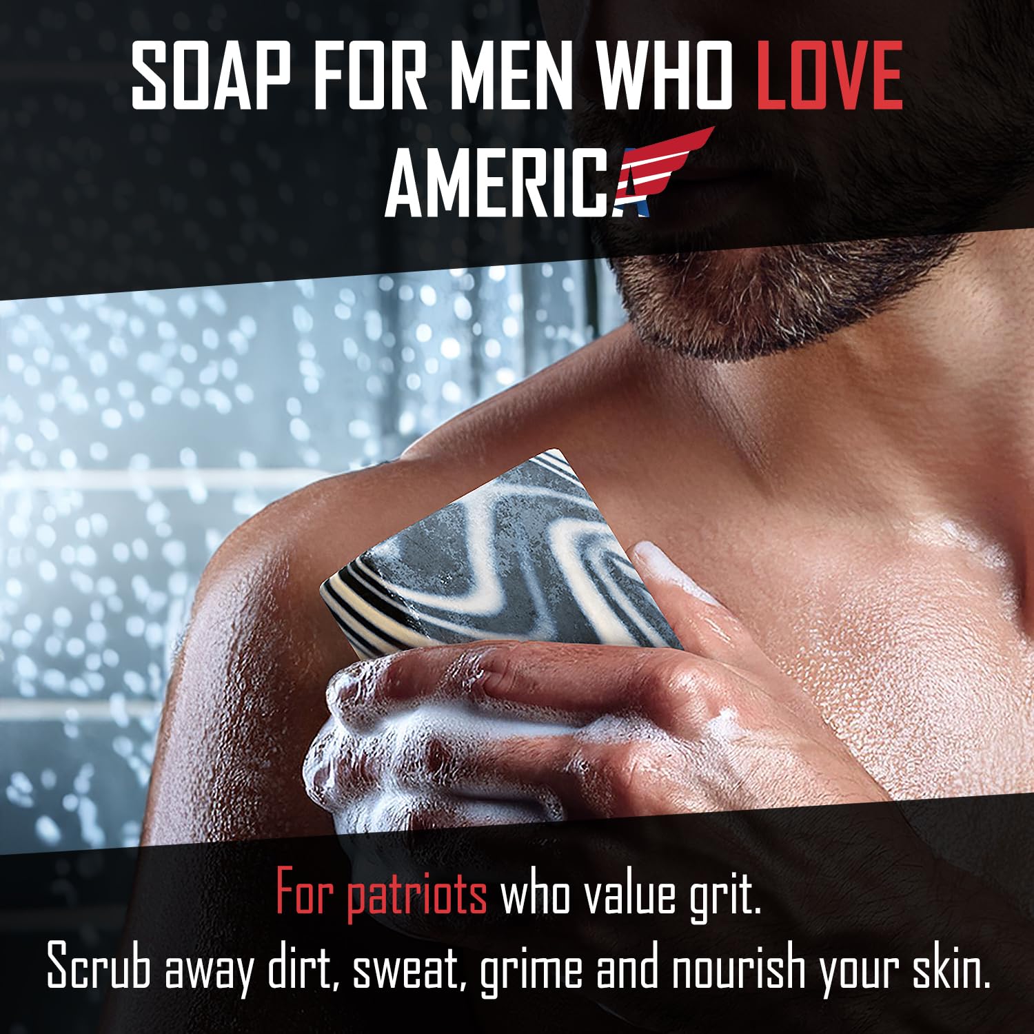 Right Wing Naturals Frontiersman soap with natural ingredients, USA-made quality.