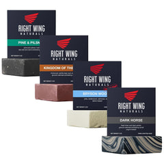 Right Wing Naturals The Frontiersman soap pack front view, rugged daily cleansing.