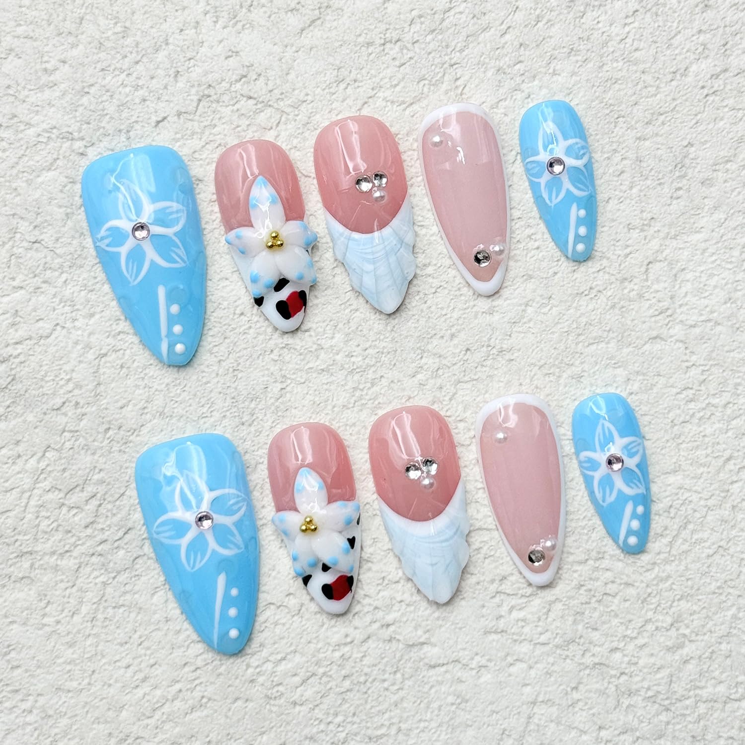 RIICFDD 5D flower art nails for sophisticated detail.