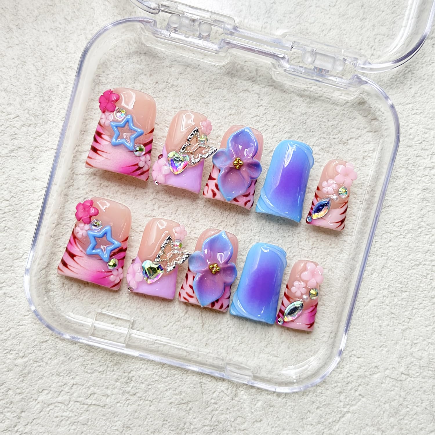 RIICFDD acrylic nails reusable and durable for repeat wear