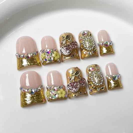 RIICFDD duck nails set with 24 pieces in 12 sizes for flexible salon-quality fit.