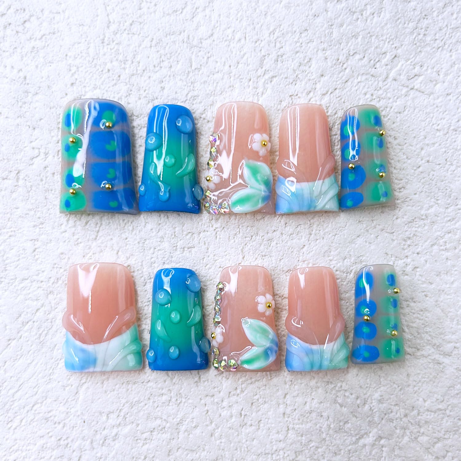 RIICFDD glossy gradient full cover nails for a salon-like finish at home.