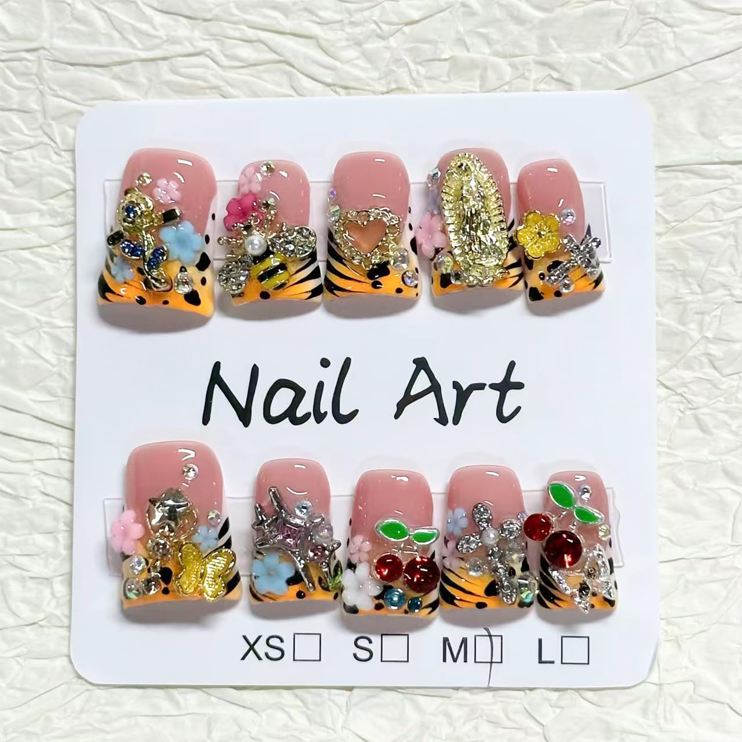RIICFDD duck press-on nails glossy full-cover kit for easy application.