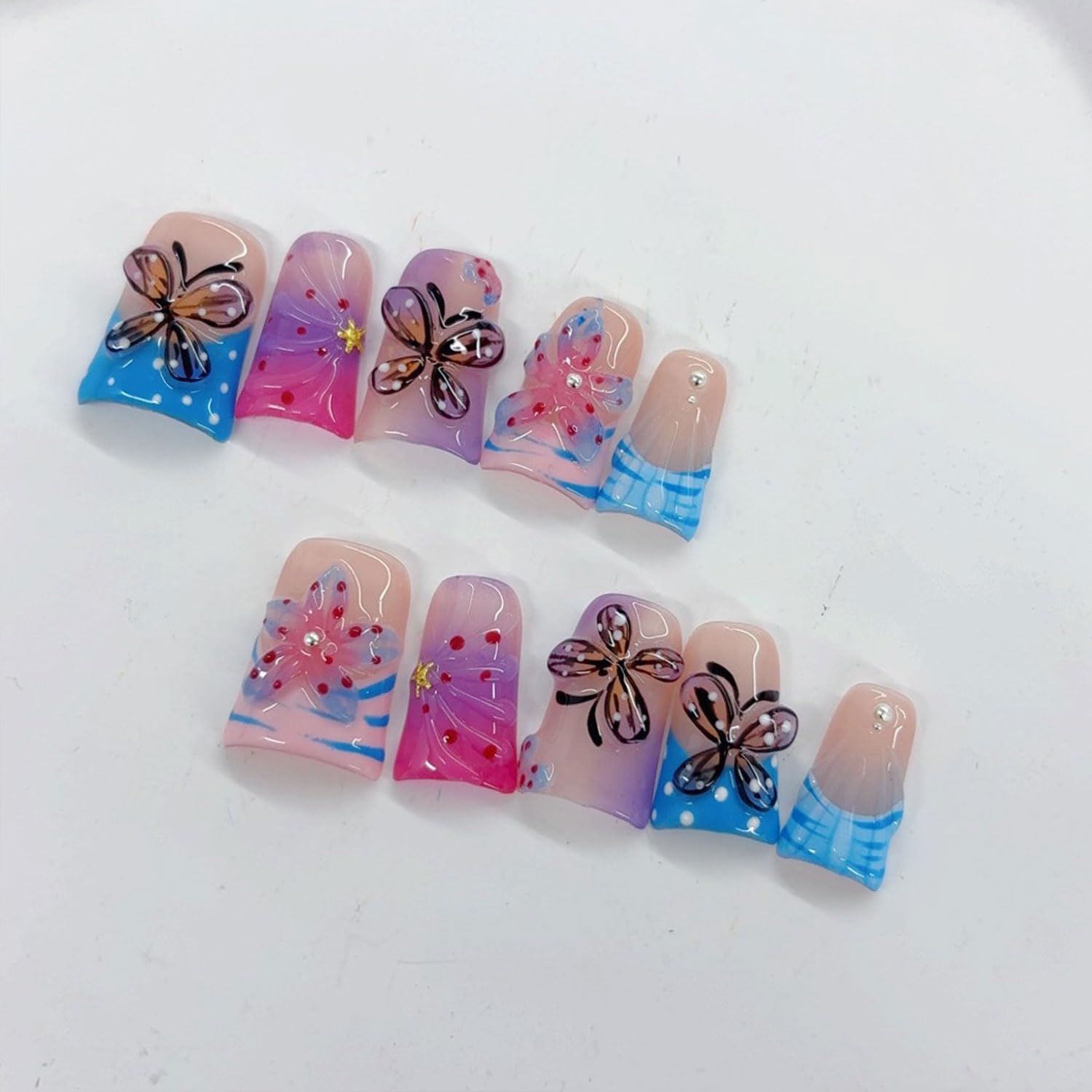 RIICFDD full-cover glossy nails ready for quick at-home manicure