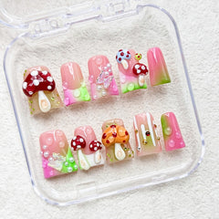 RIICFDD handmade nails with glue kit for easy application