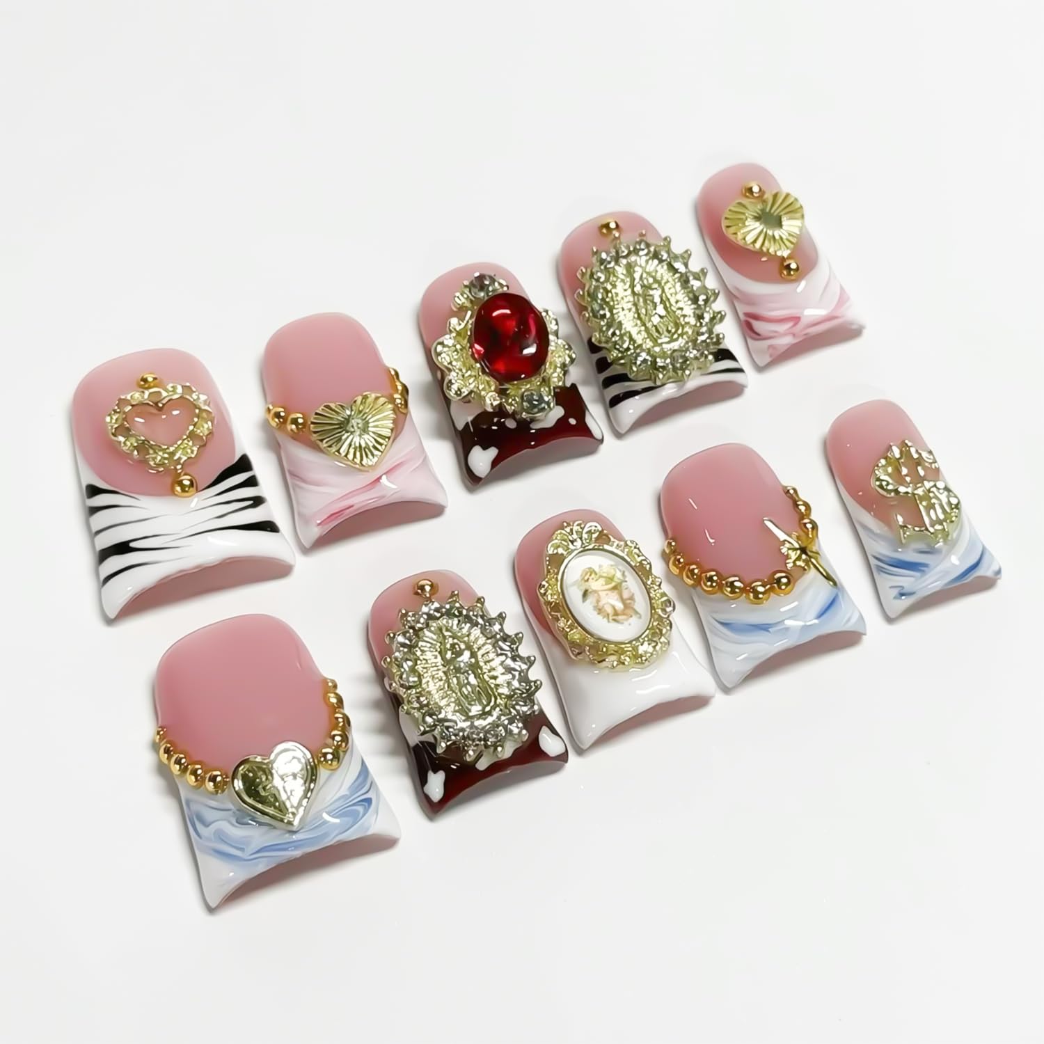 RIICFDD medium length press-on nails fit most nail beds