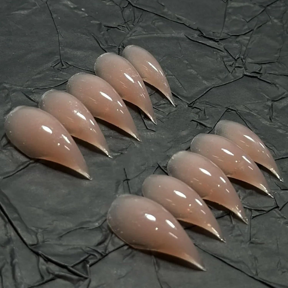 RIICFDD nude-glossy press-on nails with reusable acrylic for busy lifestyles