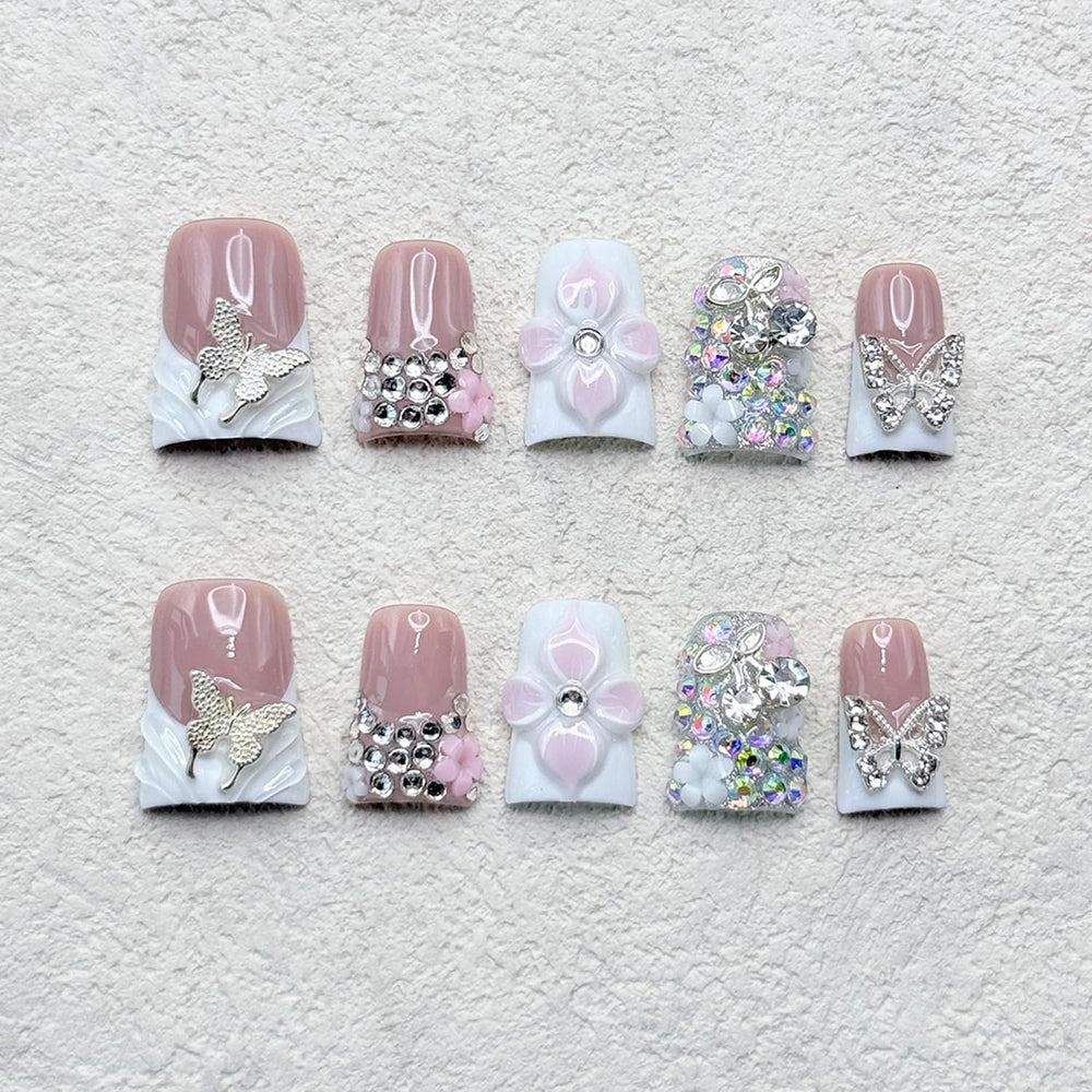 RIICFDD nude pink finish nails offer versatile everyday elegance.
