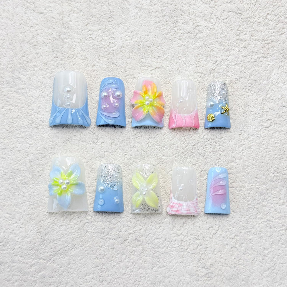 RIICFDD press-on nails kit with glue and cuticle stick for easy fit