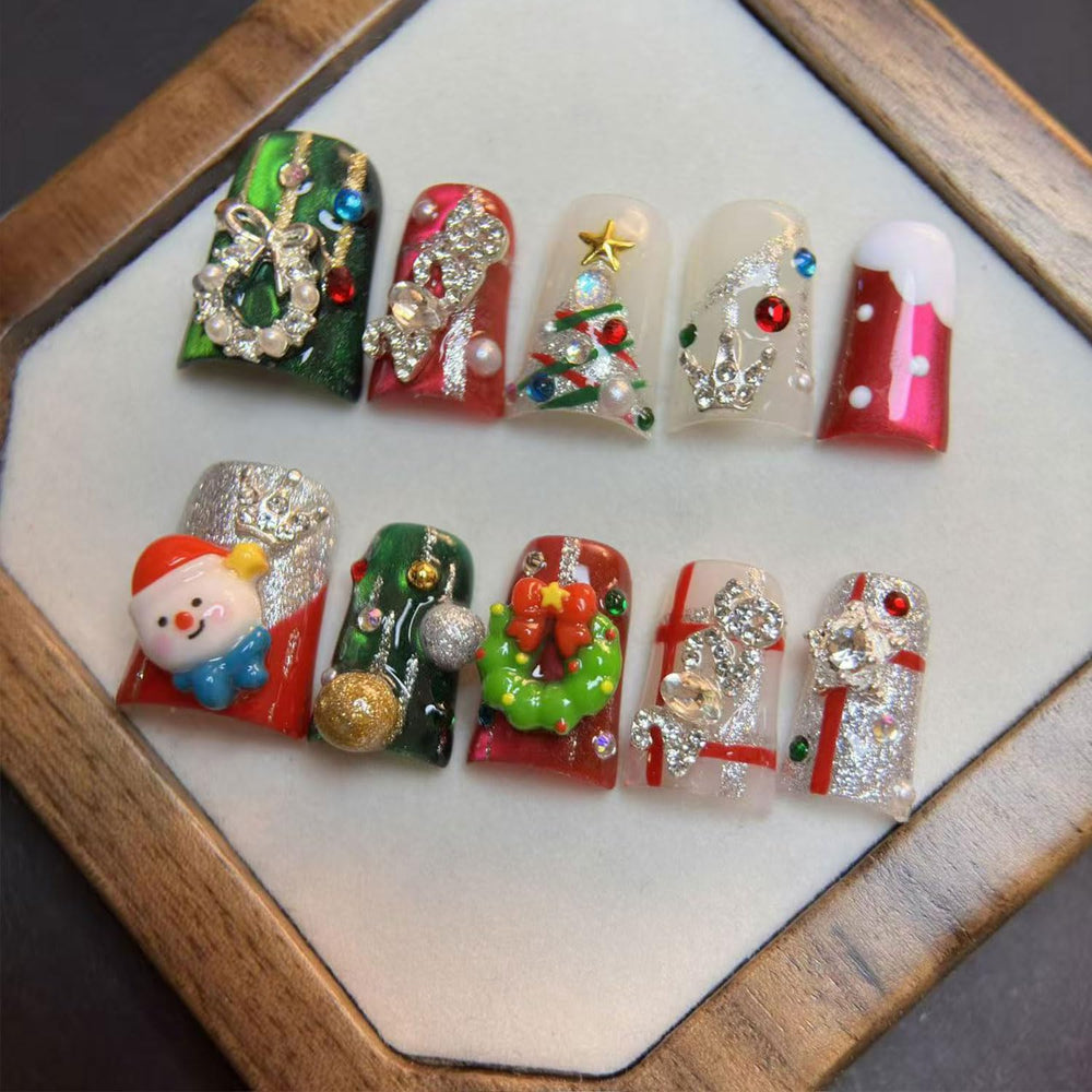RIICFDD rhinestone decor nails with bling for party-ready style