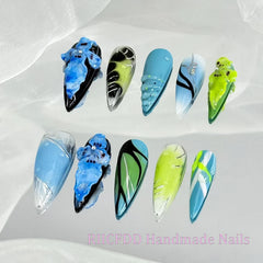 RIICFDD nails next to coin for scale to show size S fit and length