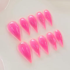 RIICFDD thick acrylic nails for durable, chip-resistant wear up to two weeks.