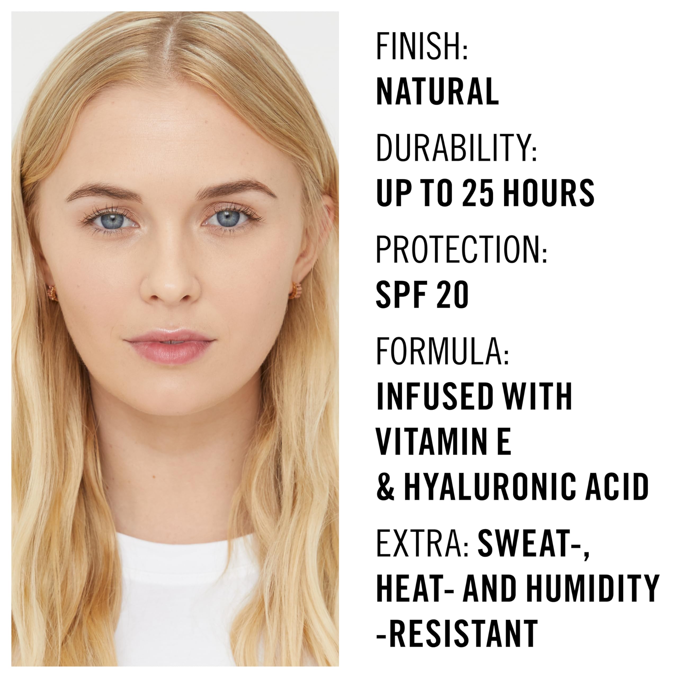Rimmel Lasting Finish 25HR vanilla texture close-up shows creamy, blendable formula