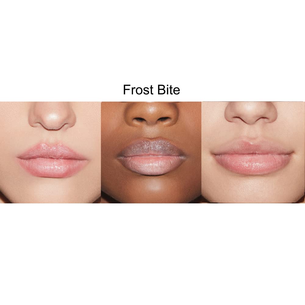 Rinna Beauty Frost Bite swatch showing sheer-to-pigmented shimmer.