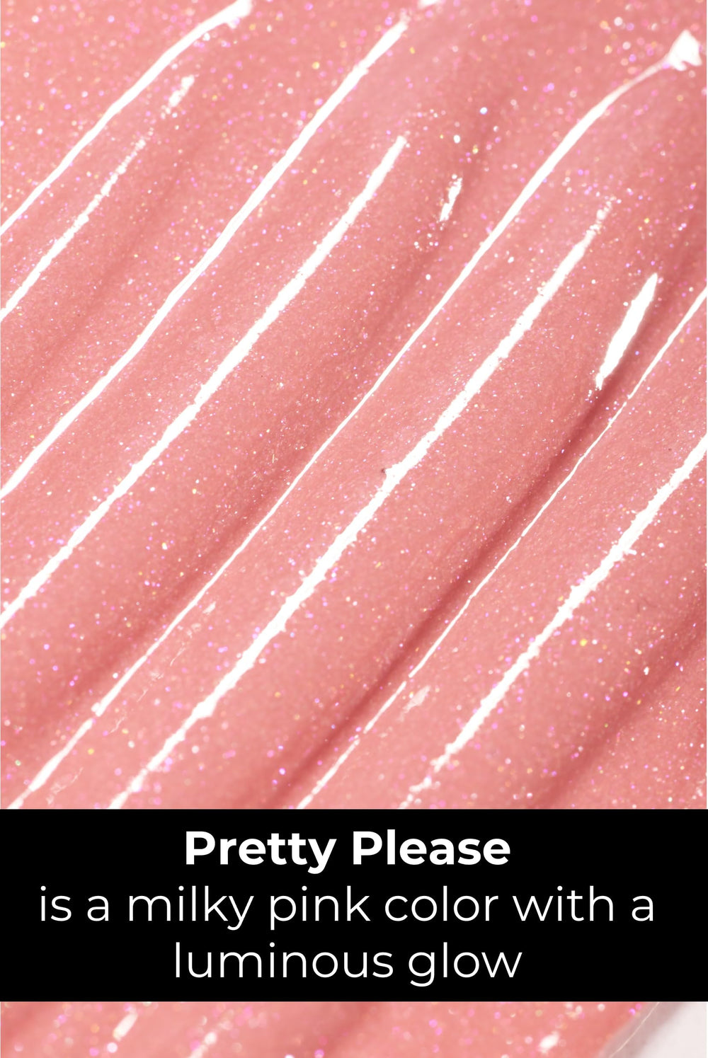 Rinna Beauty Pretty Please gloss close-up shows silky texture and color payoff.