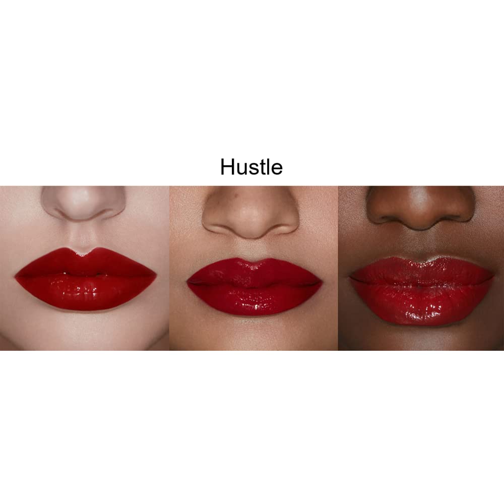 Rinna Beauty Hustle lip gloss tube swirl reveals rich color and a glossy finish.