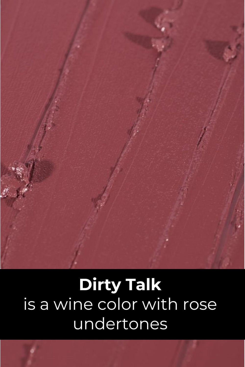 Rinna Beauty Dirty Talk lipstick applied on lips with creamy sheen