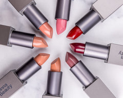 Rinna Beauty Clean formula badge on Dirty Talk lipstick conveys clarity
