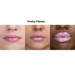 Rinna Beauty Icon Collection Pretty Please pink shimmer close-up with vibrant pigment payoff.