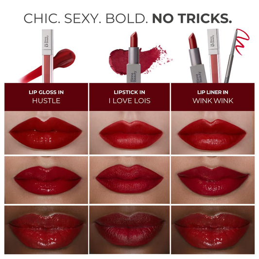 KiKi lipstick close-up highlights creamy texture for long-lasting color.