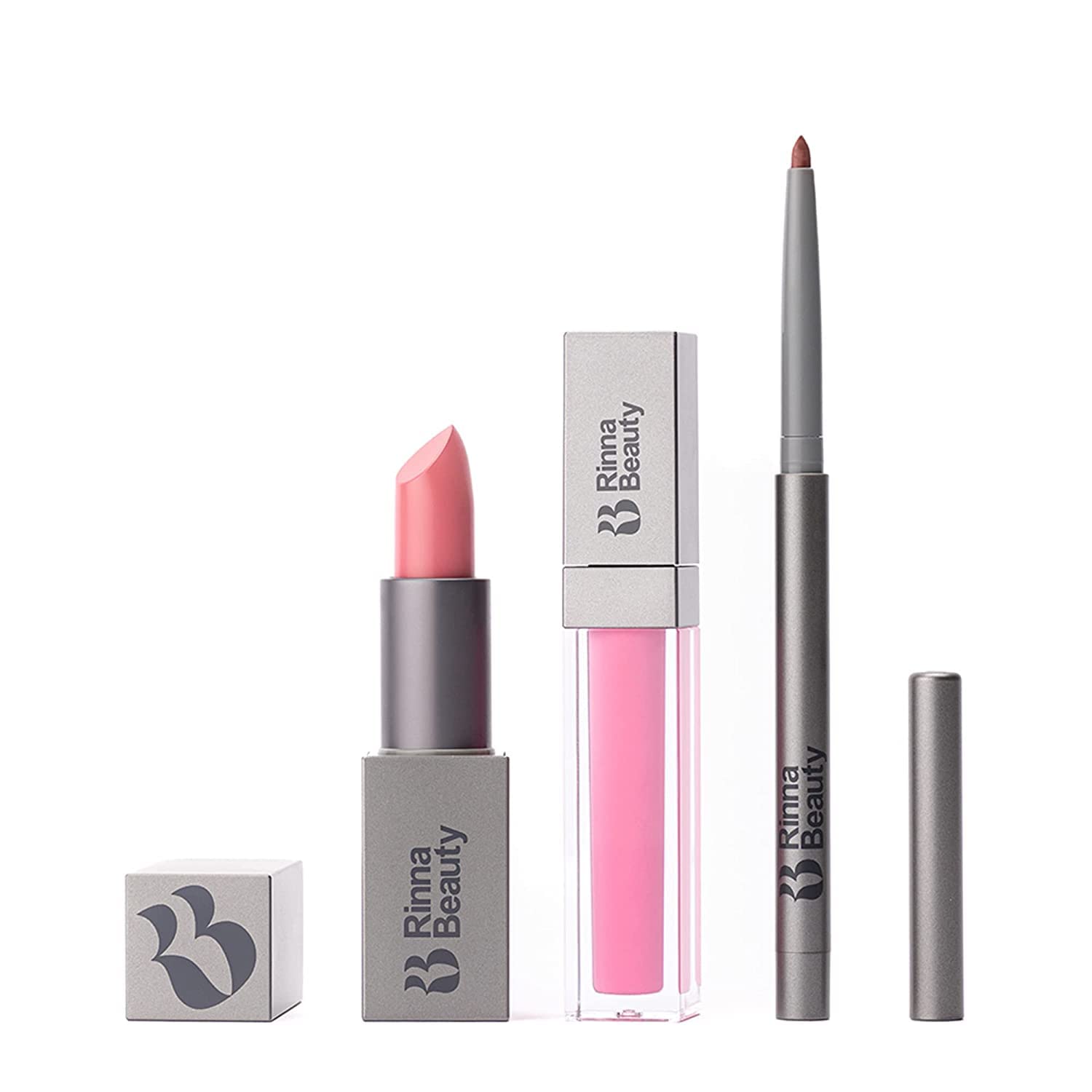 Rinna Beauty Icon Lip Kit Pinky packaging shows an easy all-in-one lip solution