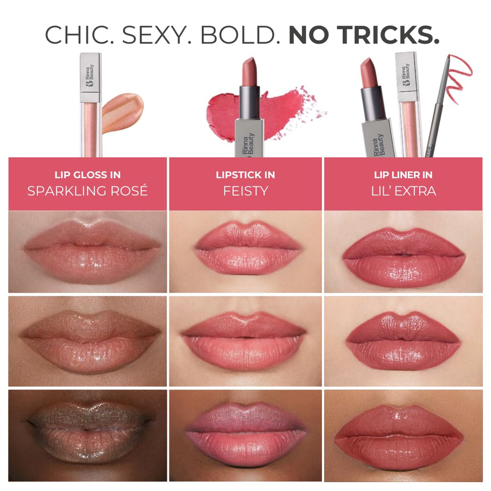 Rinna Beauty Lip Kit Rodeo Drive lipstick swatch in mauve-plum shade.