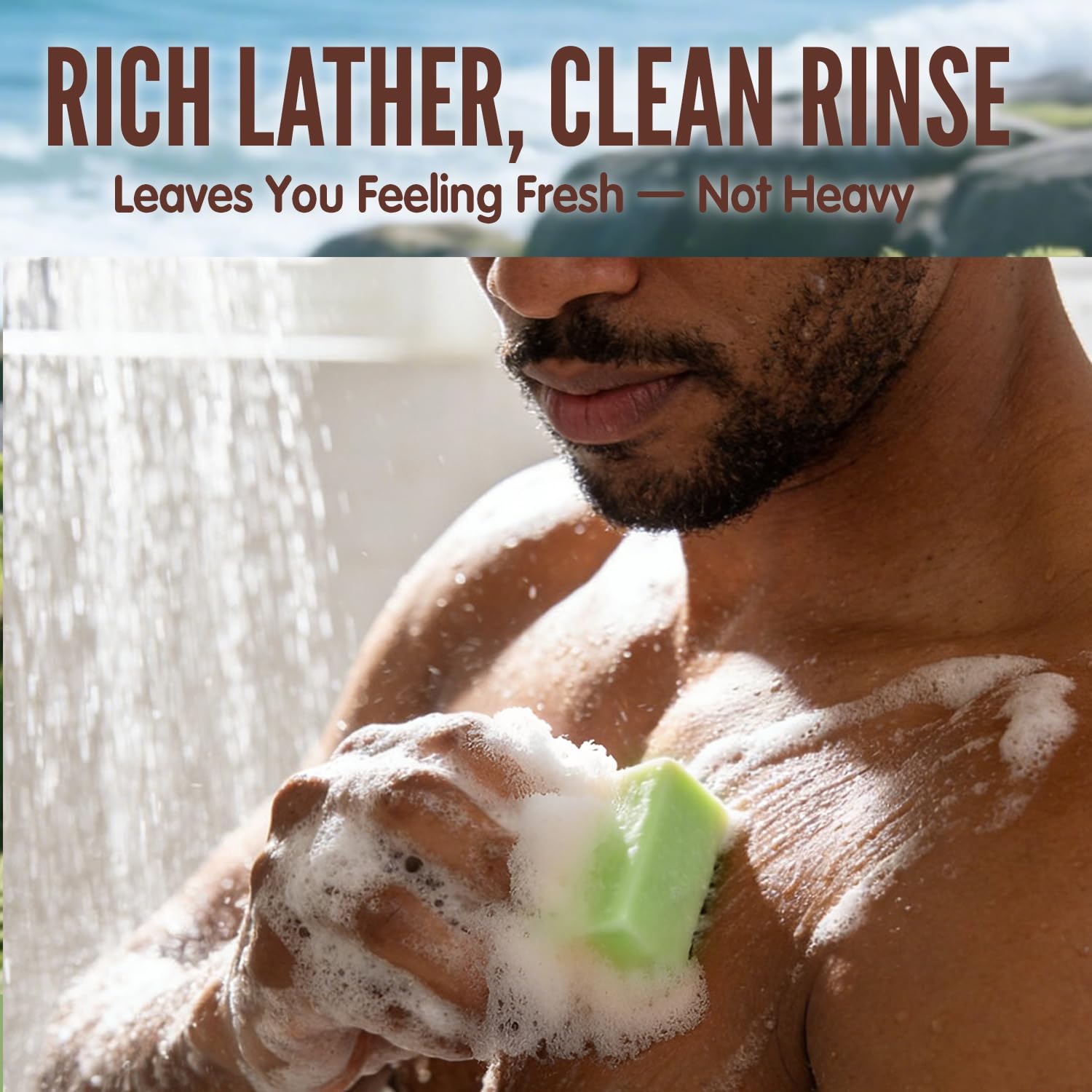 Rinse & Robust ingredients close-up highlighting natural components for rich lather.
