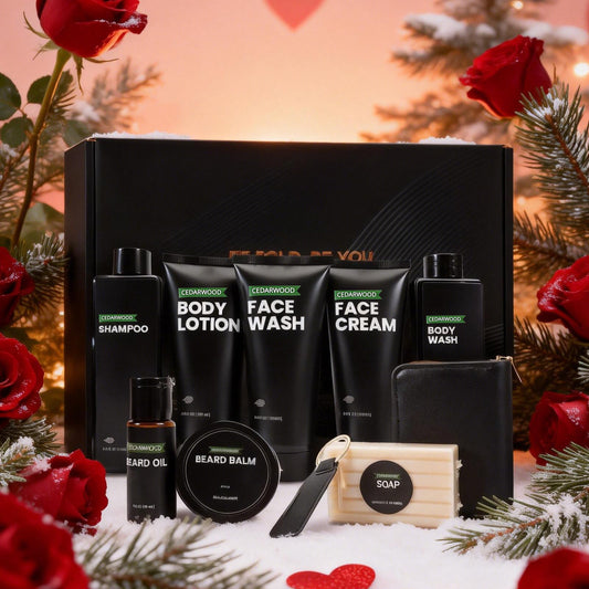 Gift box featuring Be Bold, Be You with premium grooming contents.