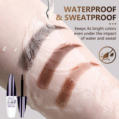 Rliolouo QICI eyebrow tint application demonstrates easy, precise color placement.