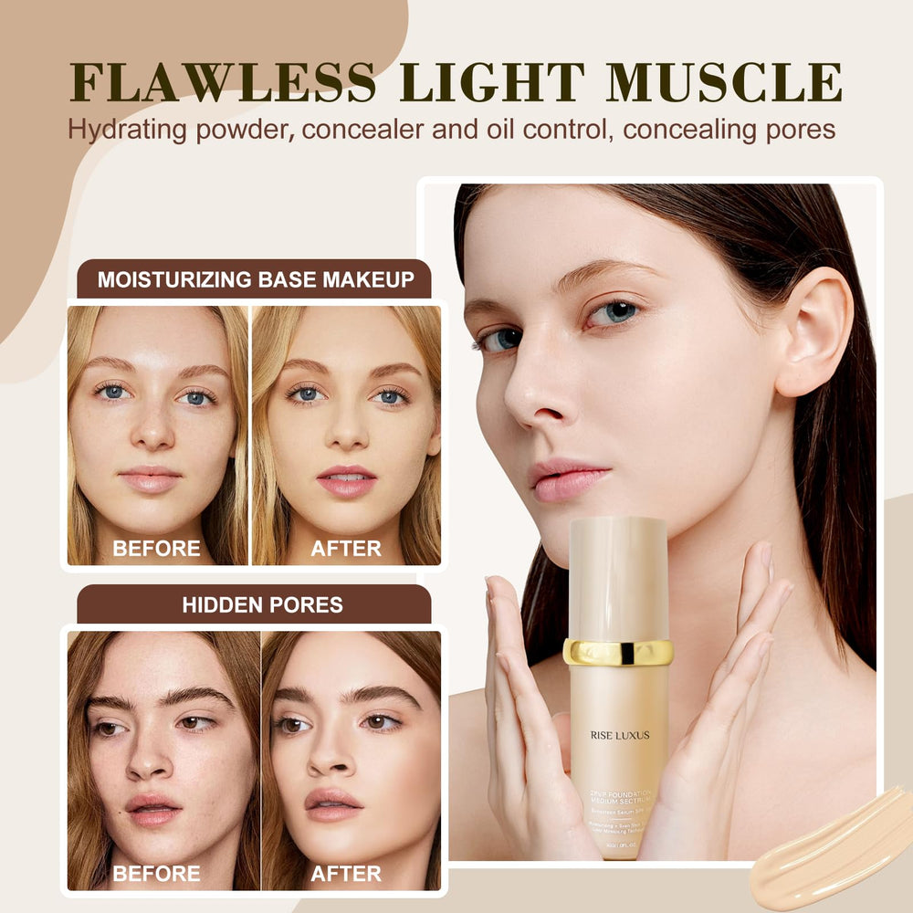 Rise Luxus Ultrablend shade match demonstrates broad color compatibility for diverse complexions.