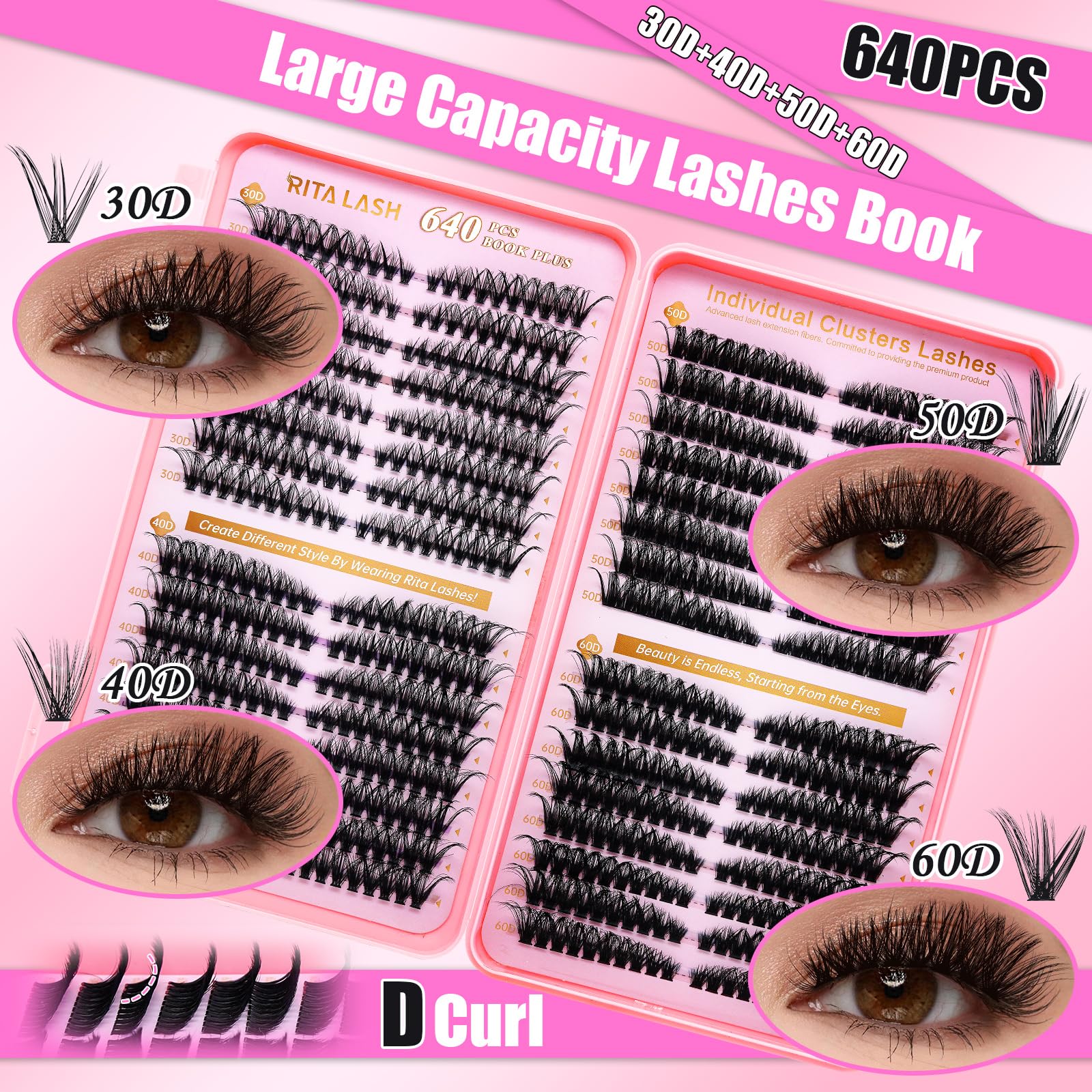 RITALASH lash tweezers offer precision placement for accurate application.