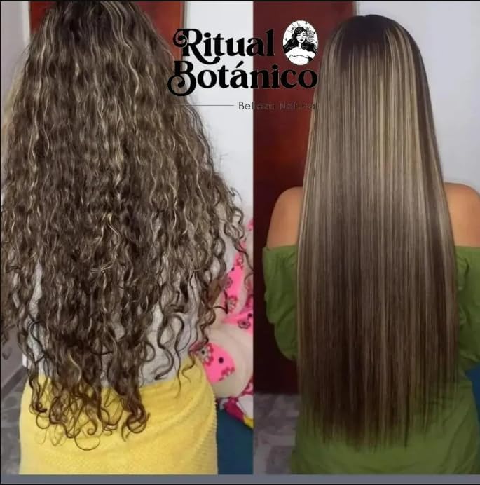 Keratina ingredients and oils (coconut, shea, argan, aloe) nourish hair