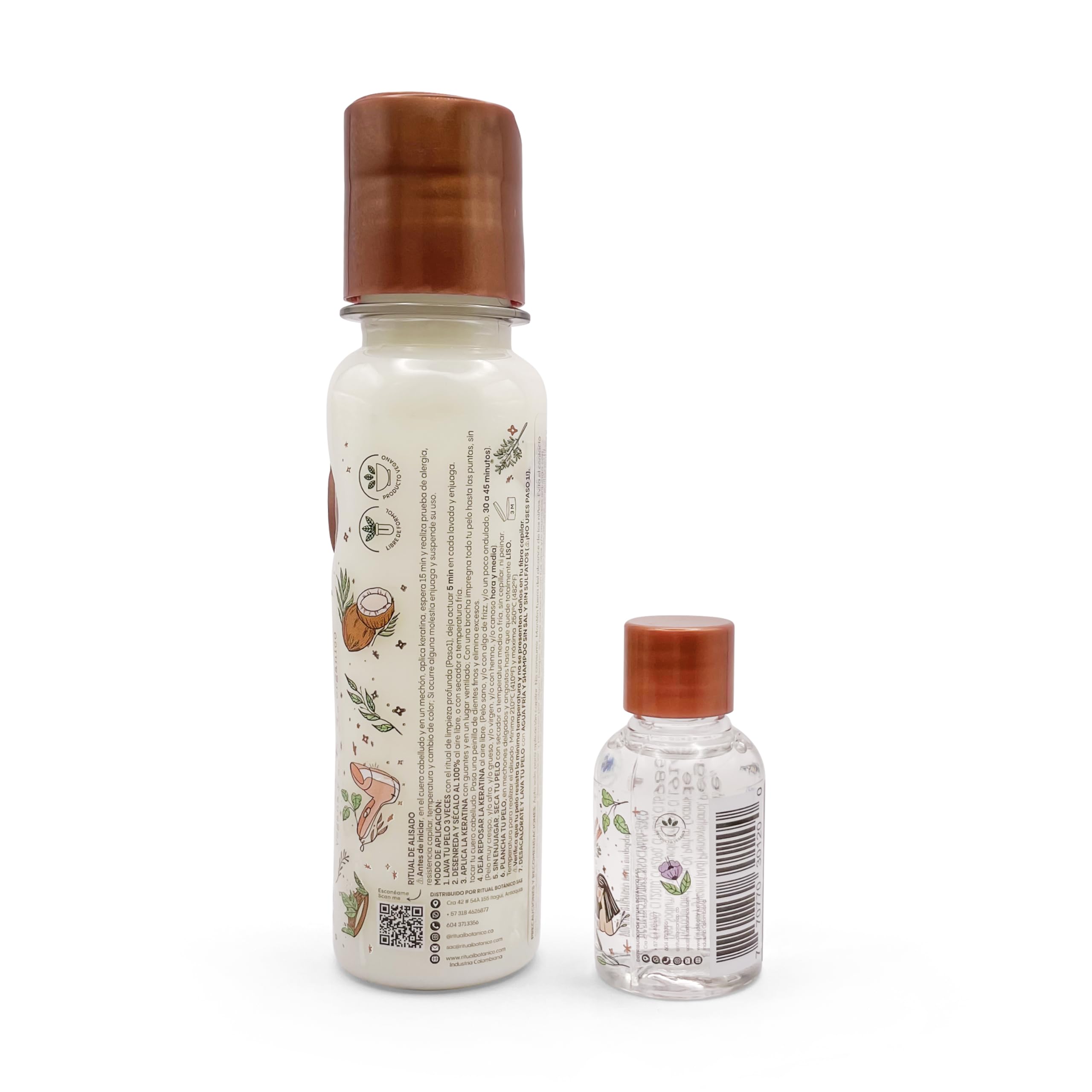 Ritual Botanico Organic Keratin Shampoo bottle on shelf, cleanses while supporting manageability.