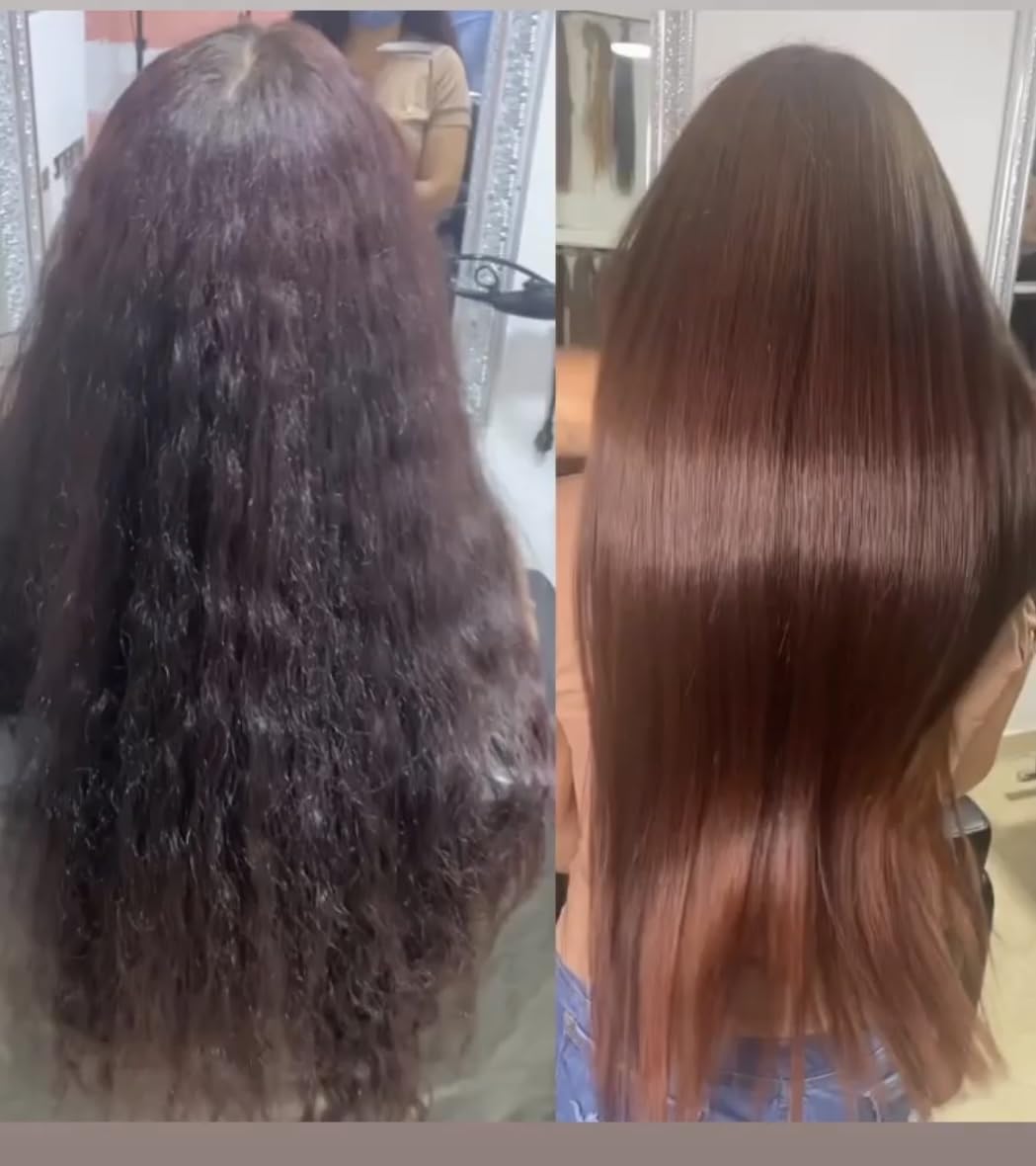 Sleek, straight hair after Ritual Botanico treatment with a shiny finish.
